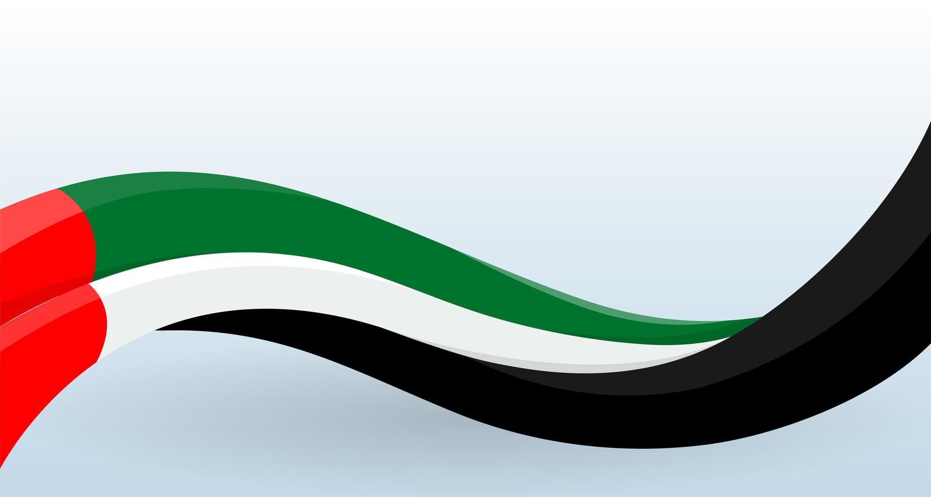 vereinigte arabische emirate, die nationalflagge schwenkt. moderne ungewöhnliche Form. Designvorlage für die Dekoration von Flyer und Karte, Poster, Banner und Logo. isolierte Vektor-Illustration. vektor