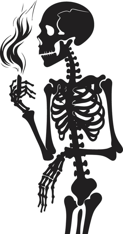 retro respit insignier elegant skelett vektor design för rökning herre ikon årgång modet vapen rökning skelett vektor logotyp för eleganta branding