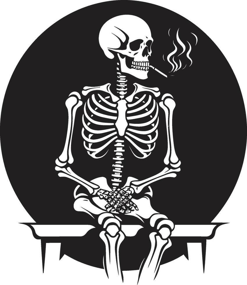 raffiniert Relikt Kamm Vektor Design zum elegant Rauchen Gentleman Symbol Zigarre Salon Abzeichen Rauchen Skelett Vektor Logo zum Jahrgang Charme