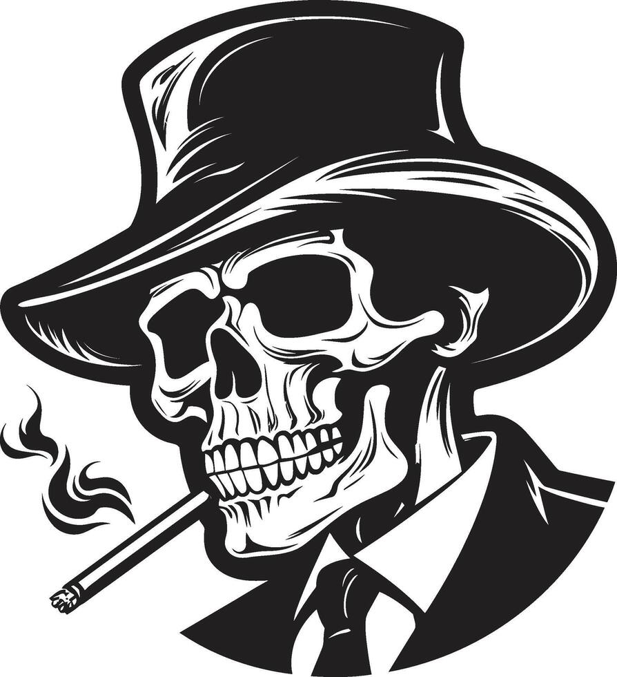 klassisch cohiba Kamm Rauchen Gentleman Skelett Vektor Logo zum zeitlos Charme Jahrgang Dampf Abzeichen Vektor Design zum Rauchen Gentleman Symbol mit retro Eleganz