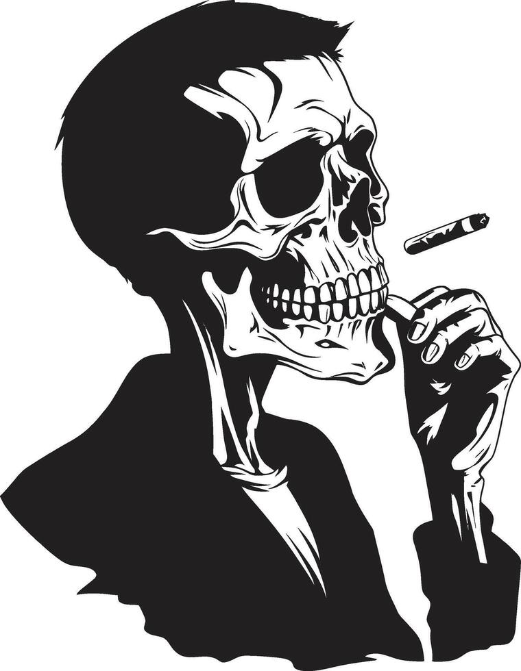raffiniert Relikt Kamm elegant Rauchen Gentleman Symbol im Vektor Design Zigarre Salon Abzeichen Jahrgang Charme zum Rauchen Skelett Logo