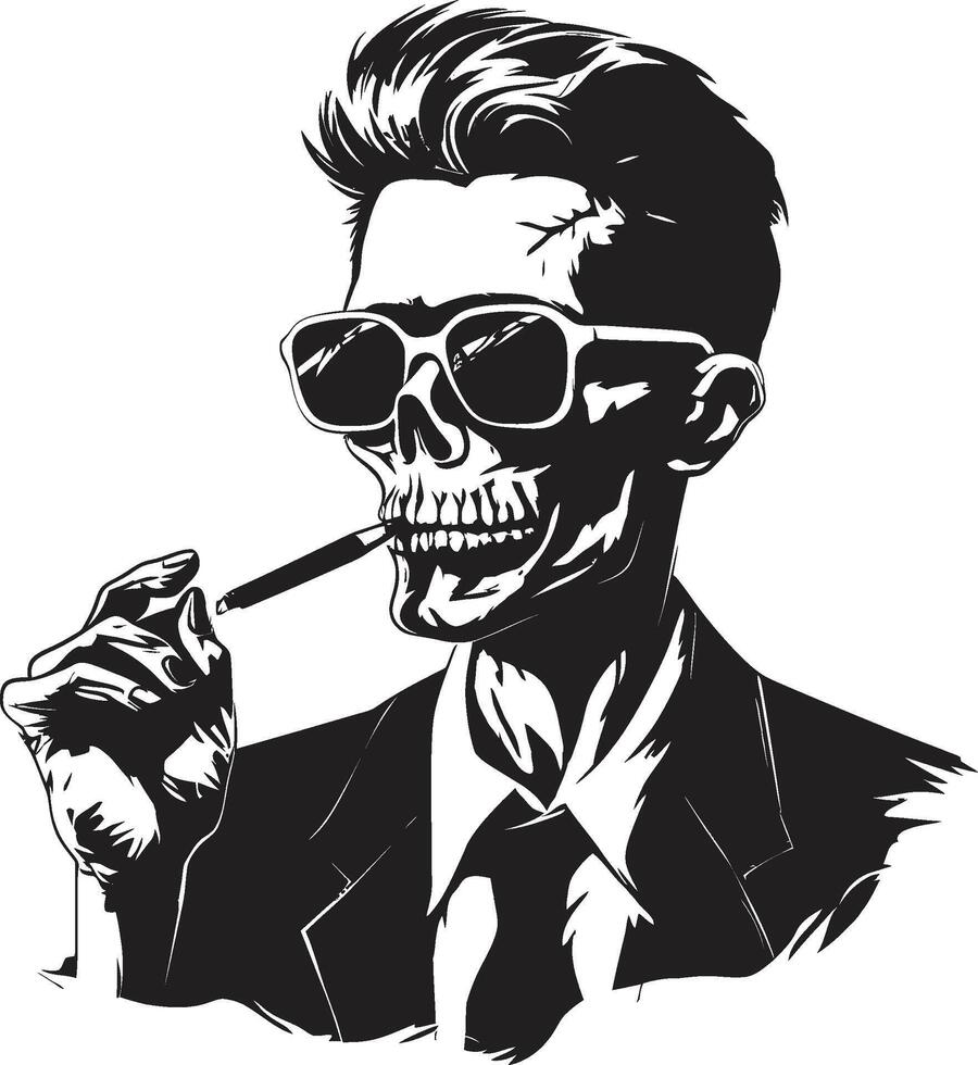 rökig skryt insignier eleganta design för herre skelett ikon klassisk cohiba vapen tidlös charm i rökning herre vektor