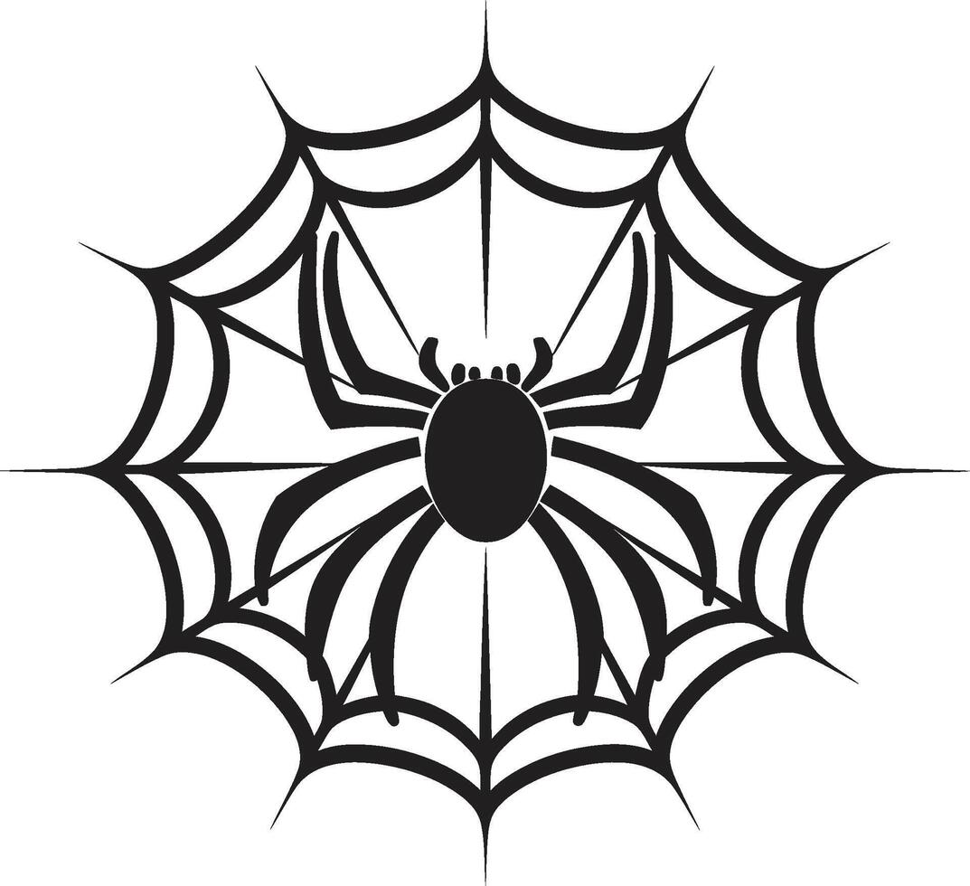 acht mit Beinen Majestät Abzeichen elegant Spinne und Netz Vektor zum anmutig Design gruselig Crawler Insignien gespenstisch Spinne Logo mit kompliziert Netz zum Intrigen