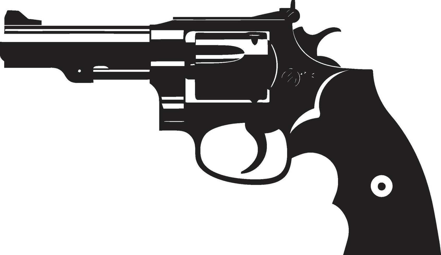 gunmetall glam bricka eleganta revolver vektor för urban överklagande avtryckare elegans insignier chic revolver logotyp för slående påverkan