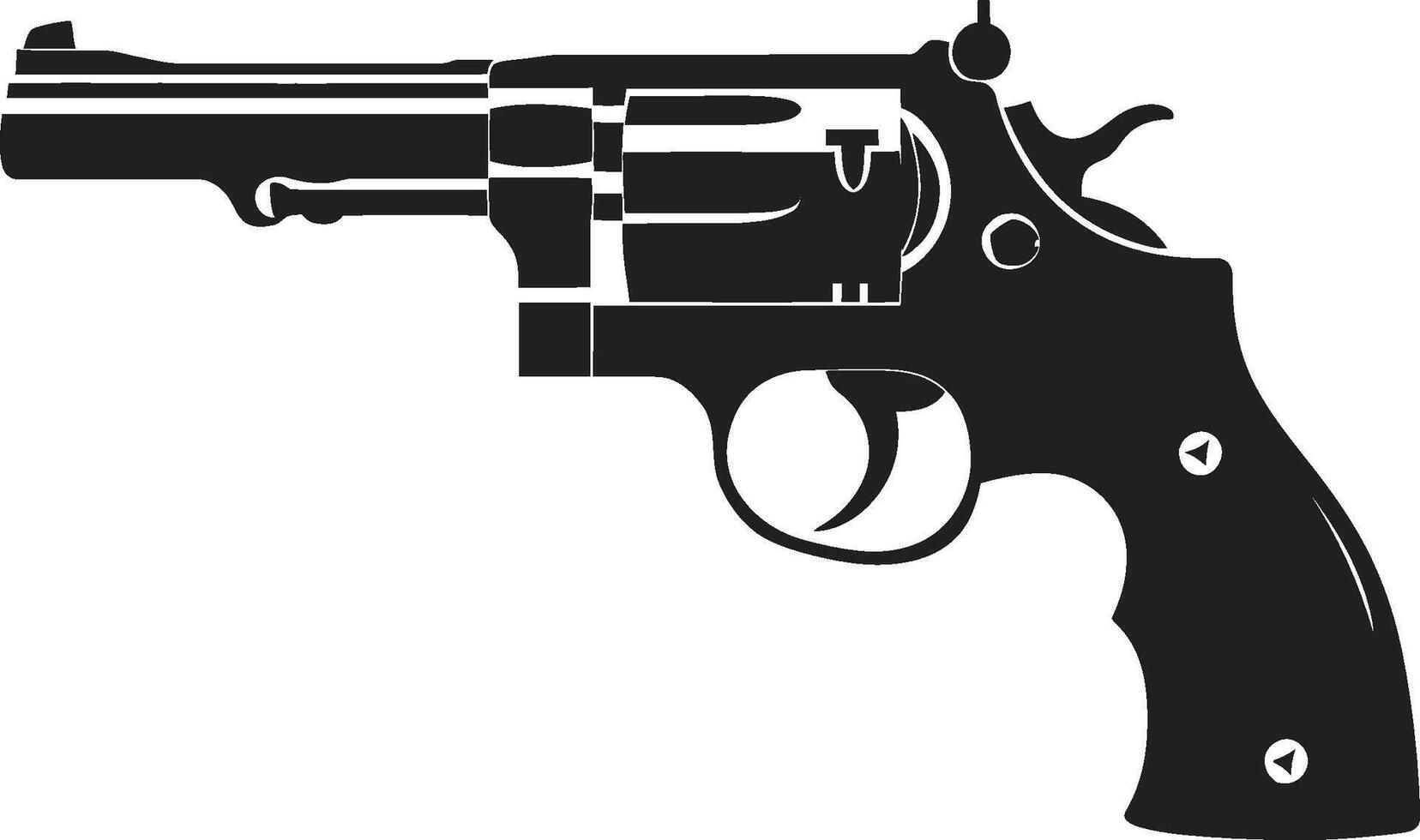 Fass Schönheit Insignien stilvoll Revolver Logo mit nervös Eleganz taktisch Trend Kamm zukunftsweisend Revolver Symbol im modern Design vektor