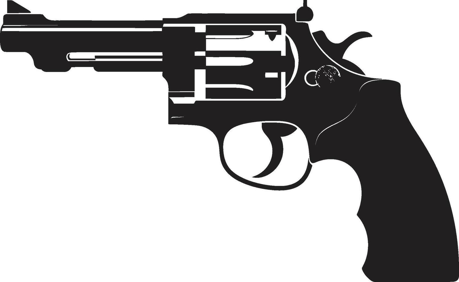 auslösen Eleganz Insignien schick Revolver Logo zum auffällig Einschlag zeitgenössisch Kaliber Kamm modisch Revolver Design zum ikonisch branding vektor