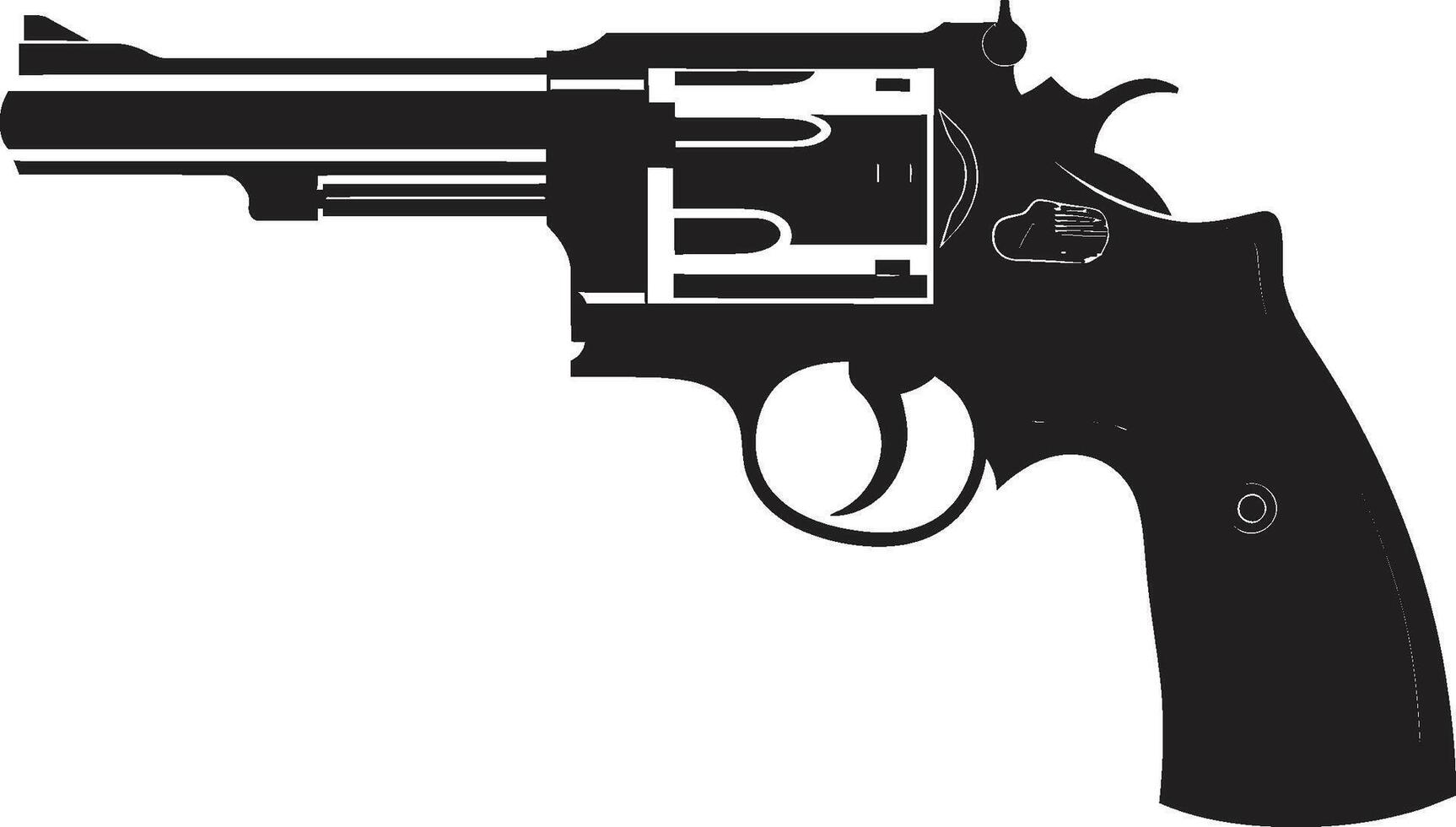 Präzision Eleganz Kamm Mode nach vorne Revolver Symbol zum auffällig Design städtisch Arsenal Abzeichen zeitgenössisch Revolver Vektor zum modisch branding