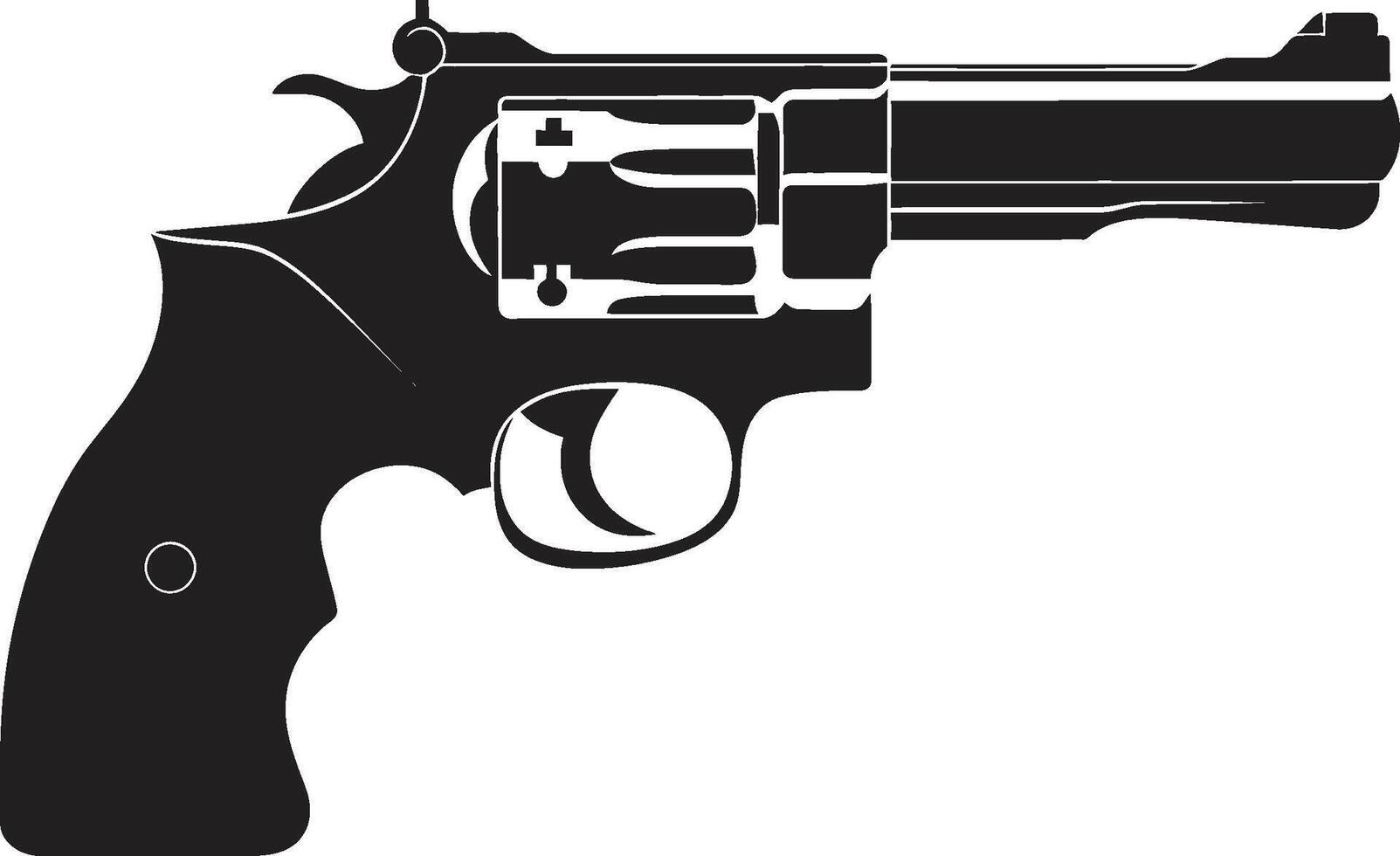 avtryckare elegans insignier chic revolver logotyp för slående påverkan samtida kaliber vapen modern revolver design för ikoniska branding vektor