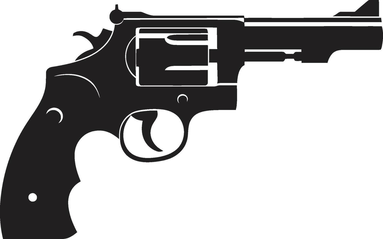 Präzision Eleganz Kamm Mode nach vorne Revolver Symbol zum auffällig Design städtisch Arsenal Abzeichen zeitgenössisch Revolver Vektor zum modisch branding