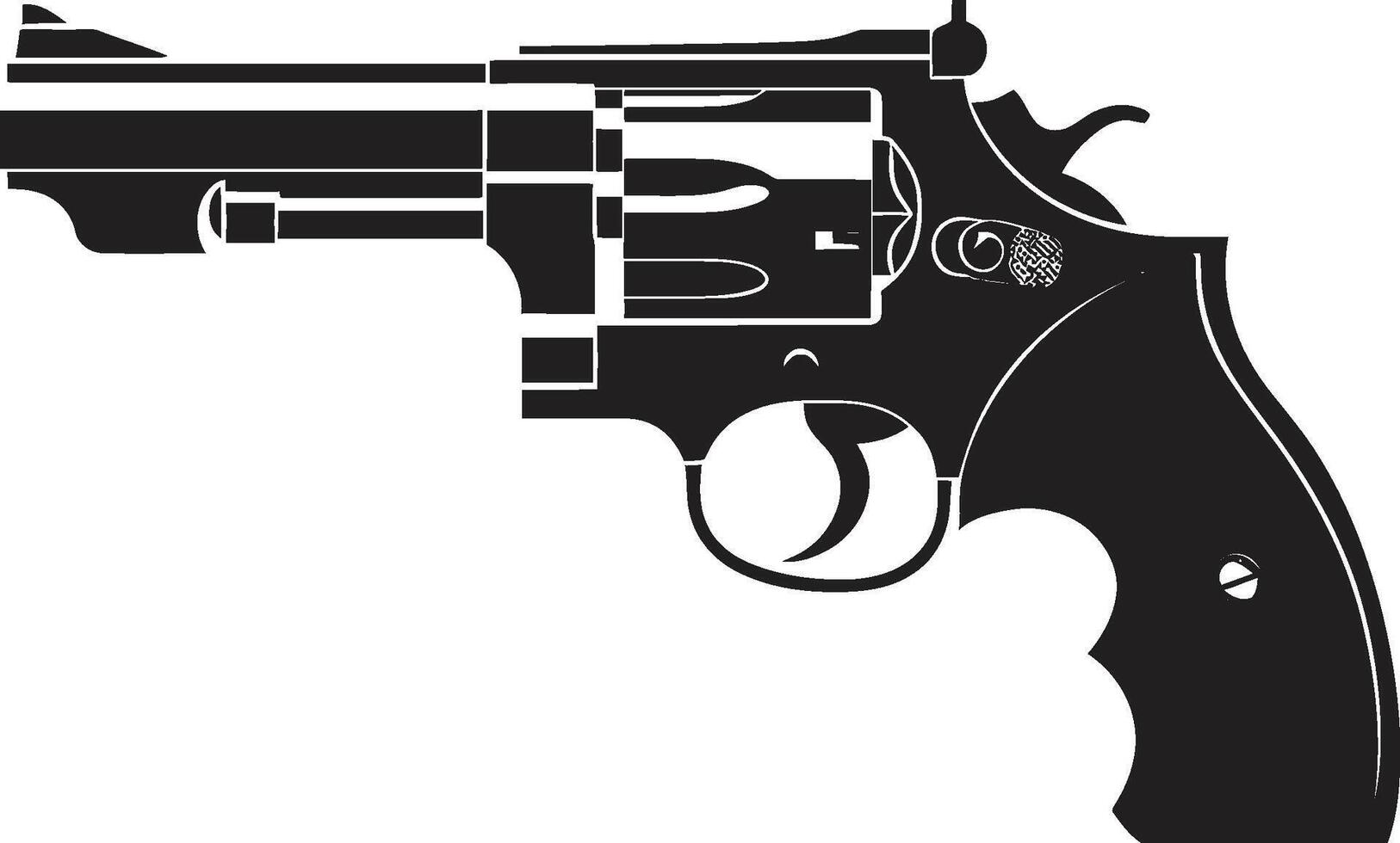 städtisch Arsenal Abzeichen zeitgenössisch Revolver Vektor zum modisch branding Fass Schönheit Insignien stilvoll Revolver Logo mit nervös Eleganz