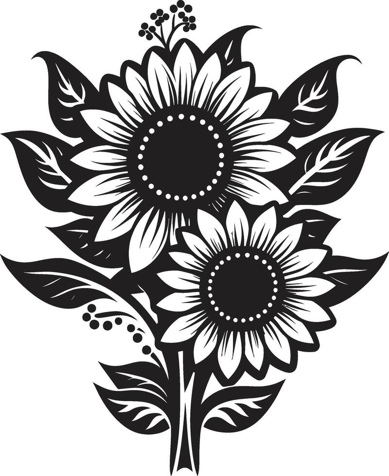 beschwingt Vitalität Kamm lebhaft Sonnenblumen Logo zum energisch branding Blumen- Glanz Abzeichen schick Logo mit zart Sonnenblumen vektor