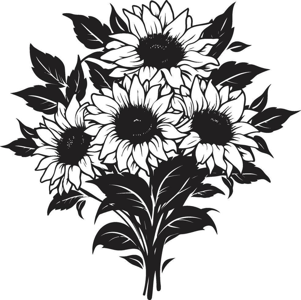 Sonnenschein blühen Insignien hell Sonnenblumen Symbol zum beschwingt Design beschwingt Vitalität Kamm lebhaft Sonnenblumen Logo zum energisch branding vektor