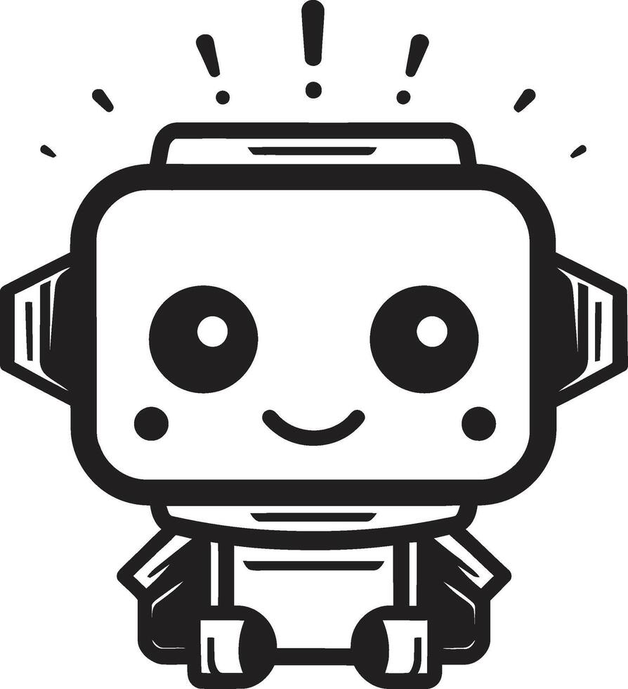 bitgrupp sized bot insignier förtjusande robot chatbot design för chatt bistånd susa widget vapen miniatyr- robot logotyp för tech samtal vektor