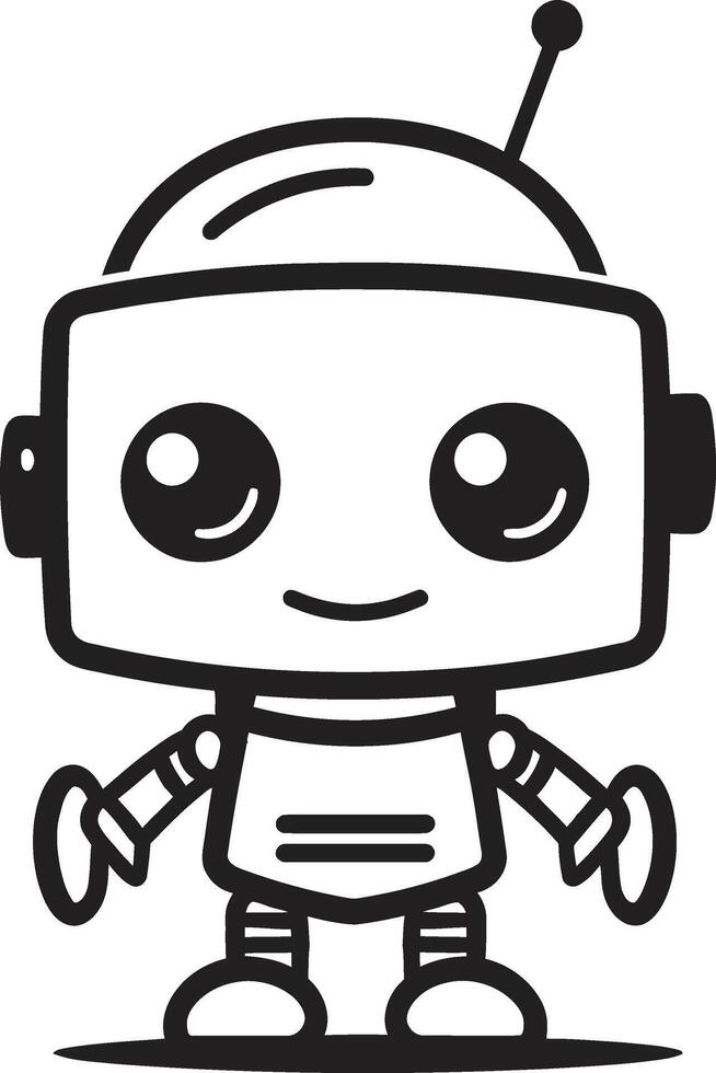 bitgrupp sized bot vapen kompakt robot logotyp för chatt bistånd mini mech förundras bricka förtjusande robot vektor ikon för konversation charm