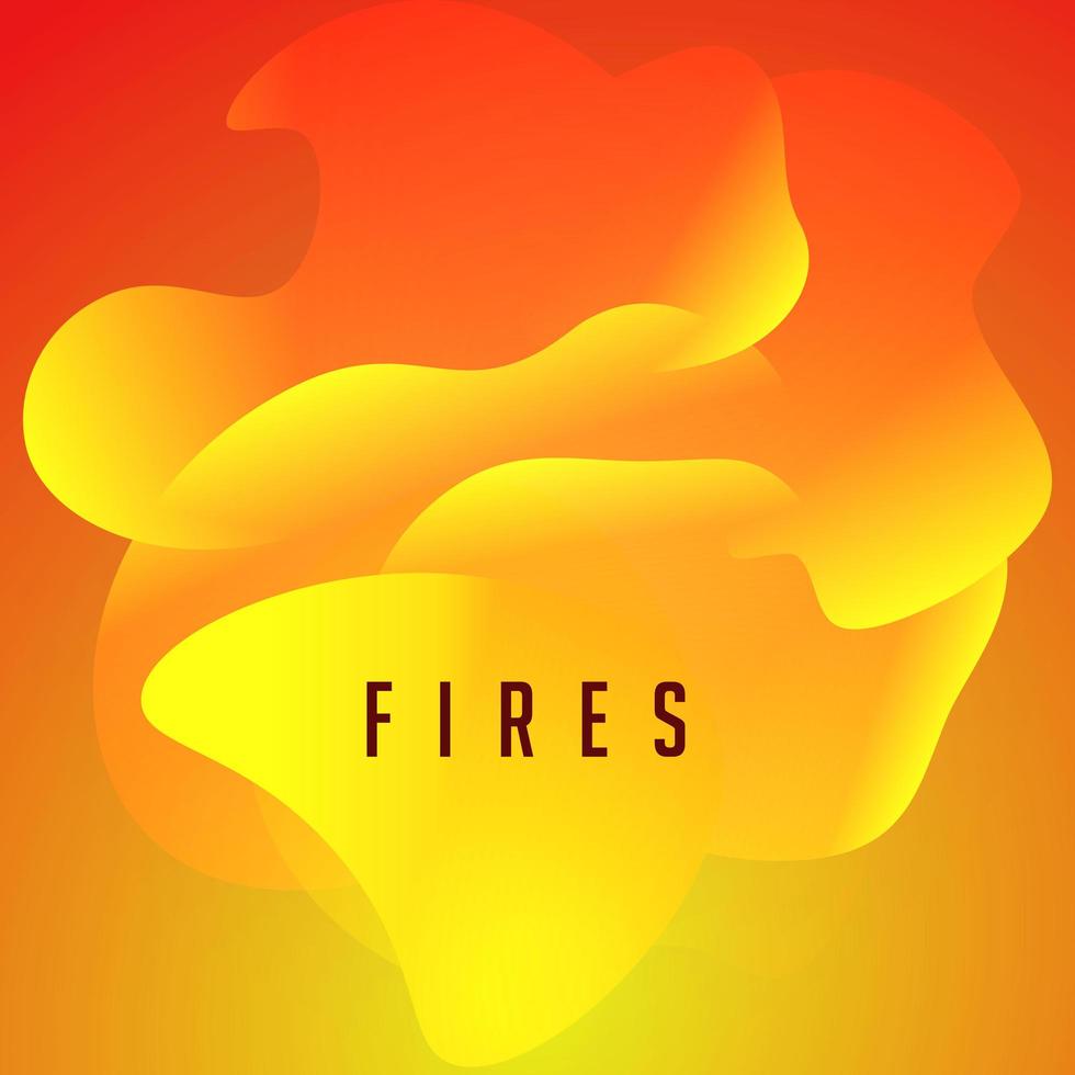 Feuer, orangefarbene Flammenzungen, wellige abstrakte Form, modernes Design für Poster, Banner, Cover und Web. Vektor-Illustration. vektor
