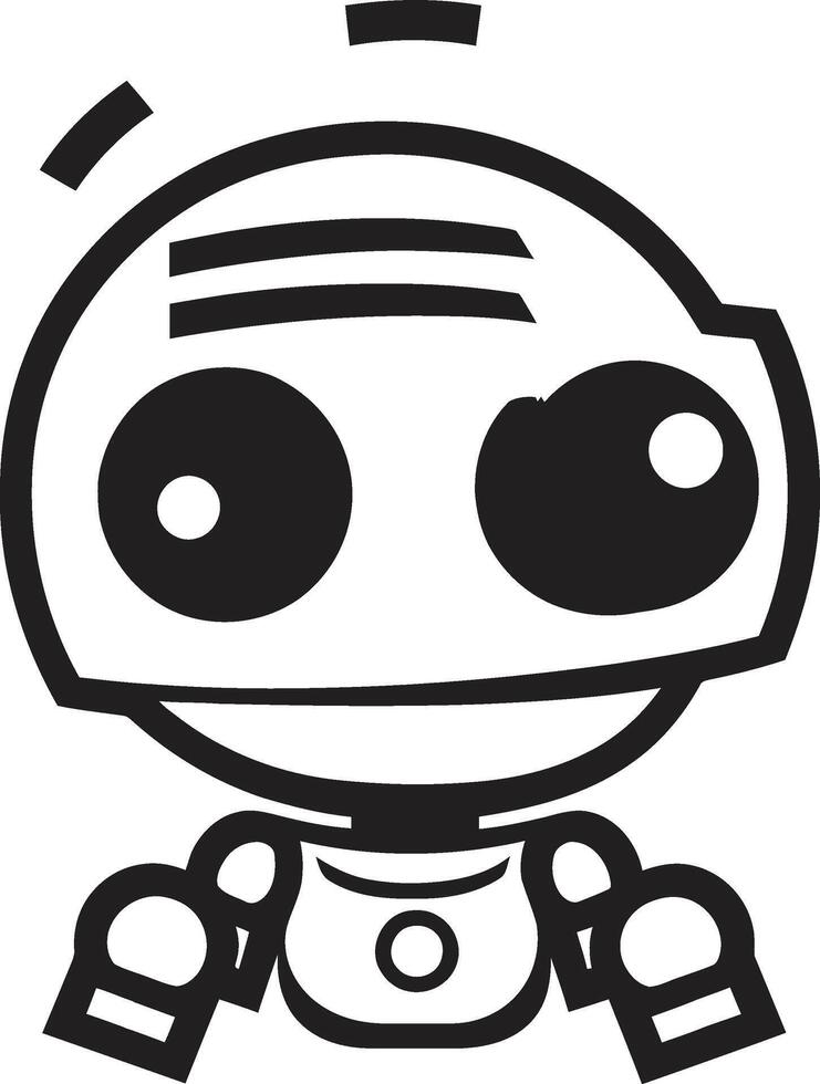 bitgrupp sized bot insignier vektor ikon av en söt robot för chatt bistånd mikro förundras vapen förtjusande robot logotyp för konversation magi