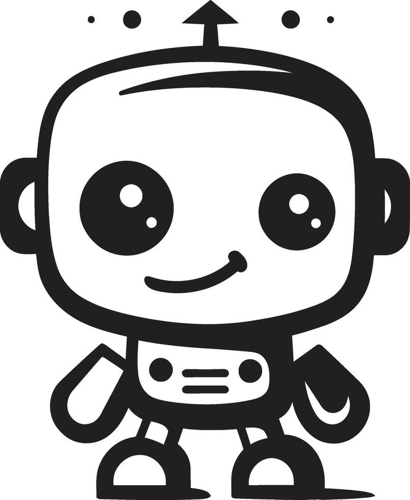 gesprächsbox Totem Kamm winzig Roboter Chatbot Design zum Plaudern Freude Tasche Kumpel Abzeichen Miniatur Roboter Symbol zum kompakt Verbindungen vektor