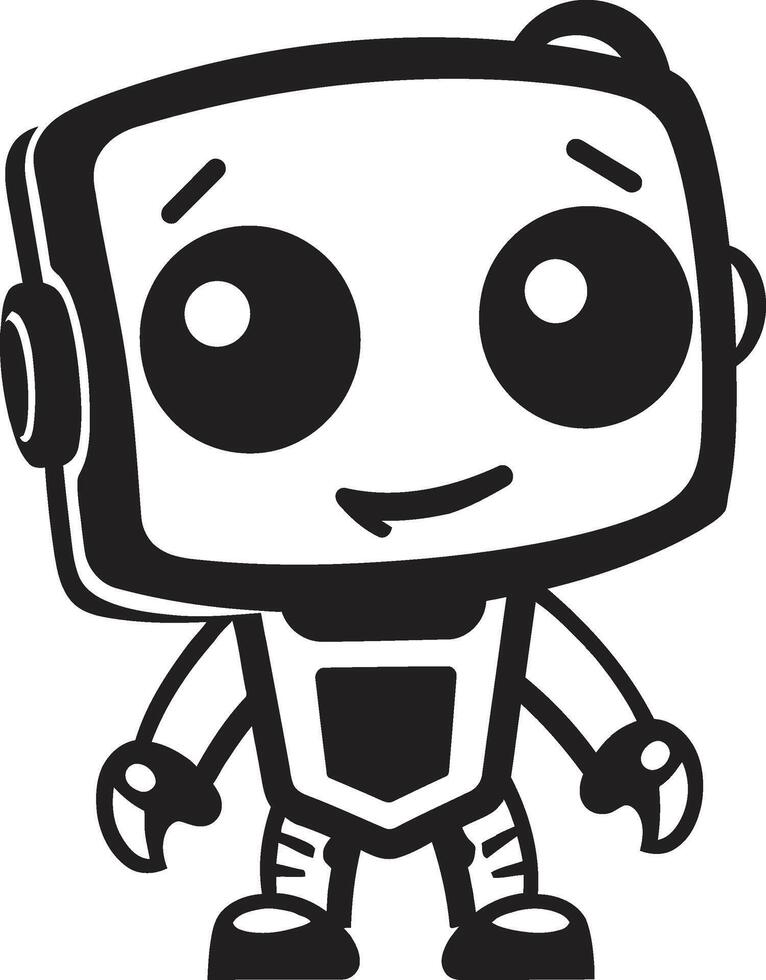 Mini mech Wunder Kamm winzig Roboter Chatbot Symbol zum Konversation Charme gesprächsbox Totem Abzeichen Vektor Symbol von ein klein Roboter zum Plaudern Freude