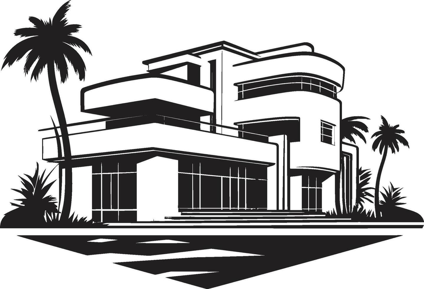 Metropolitan- Rückzug Insignien opulent modern Villa Logo zum Prämie branding städtisch Utopie Kamm Vektor Design von ein modern Villa zum Stadt Leben