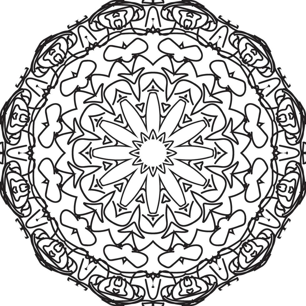 kreisförmiges Muster in Form von Mandala für Henna, Mehndi, Tätowierung, Dekoration. dekoratives Ornament im ethnisch-orientalischen Stil. Malbuchseite. vektor