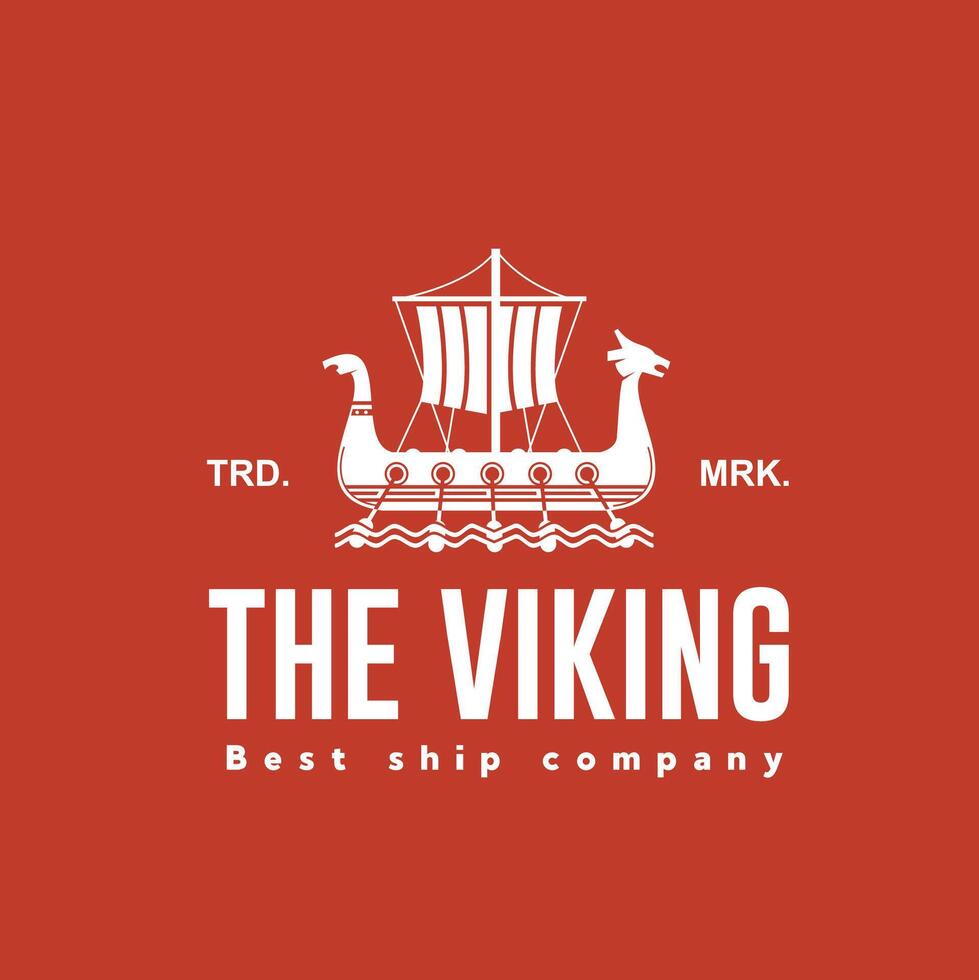 vektor illustration av viking fartyg logotyp ikon för handel, transport och konst varor industrier