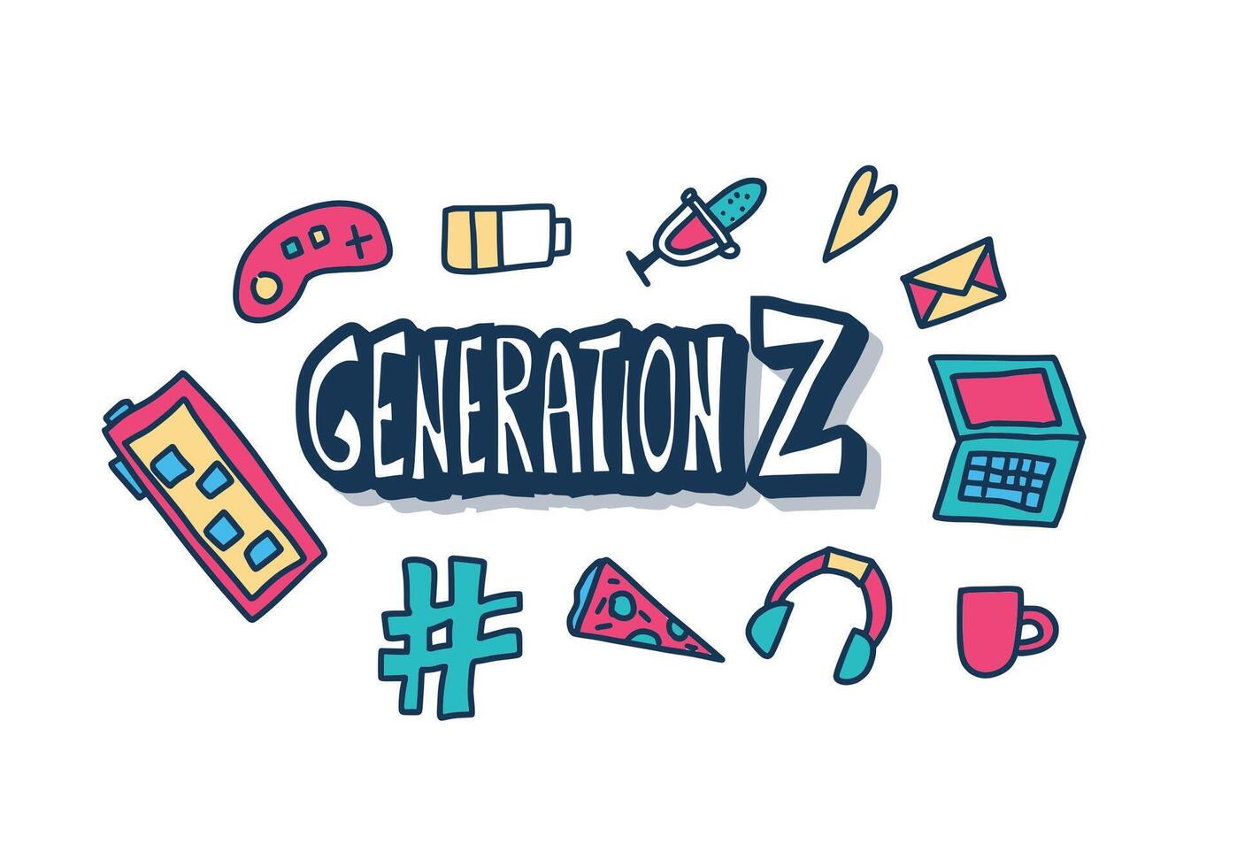 generation z affisch. vektor begrepp illustration.