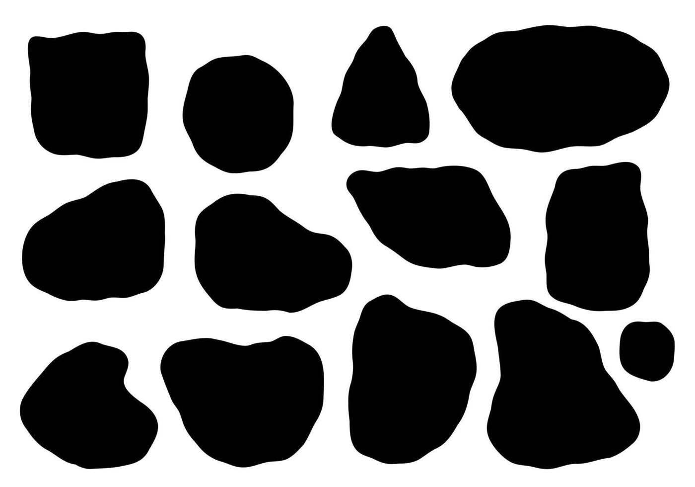 organisch Klecks gestalten mit irregulär bilden abstrakt Vektor Illustration. zufällig Oval Kieselstein, asymmetrisch Stein, runden Amöbe Fleck. neutral Blase blod Hintergrund