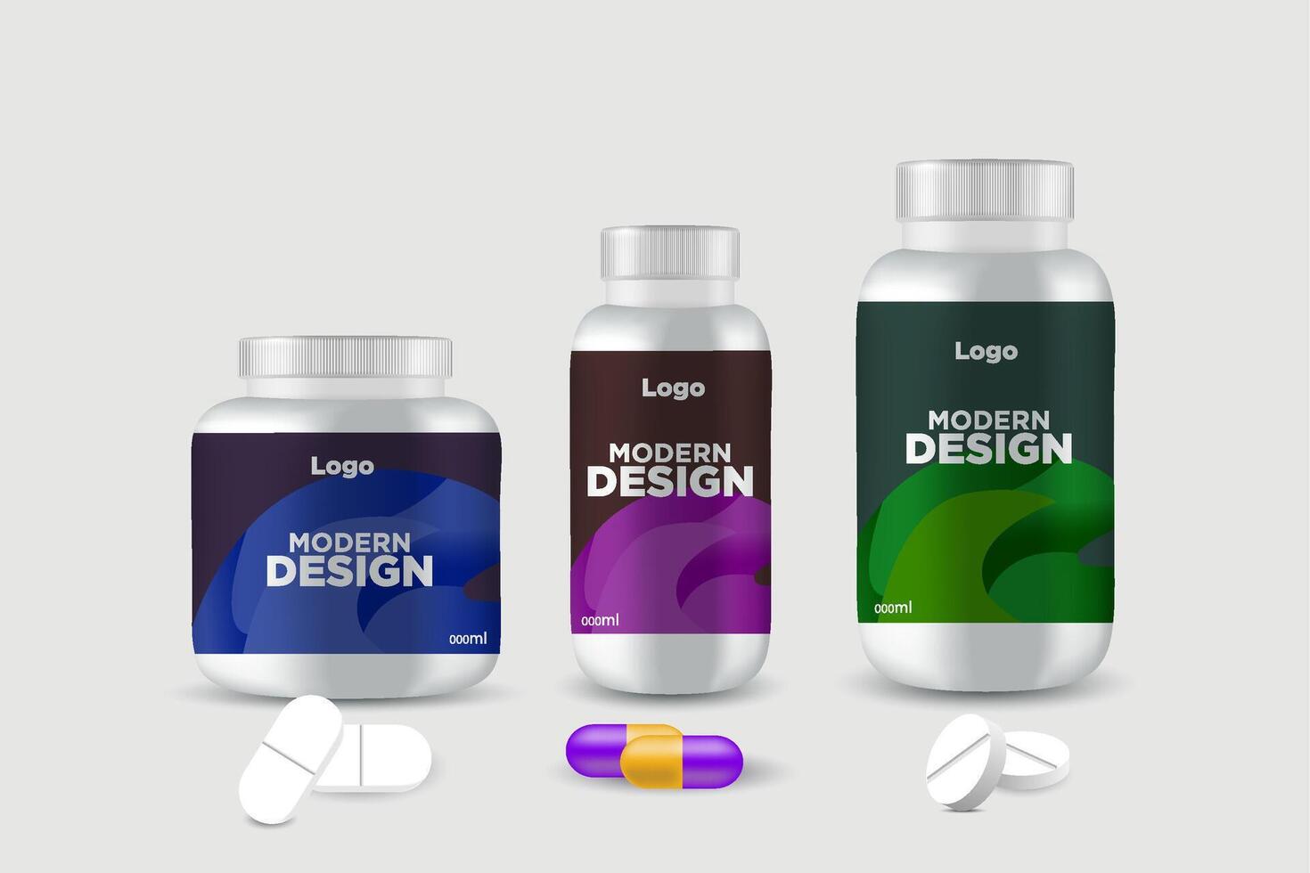 märka mall tillägg vitamin märka flaska märka förpackning design kreativ och modern design med mång vitamin naturlig vektor medicin märka.