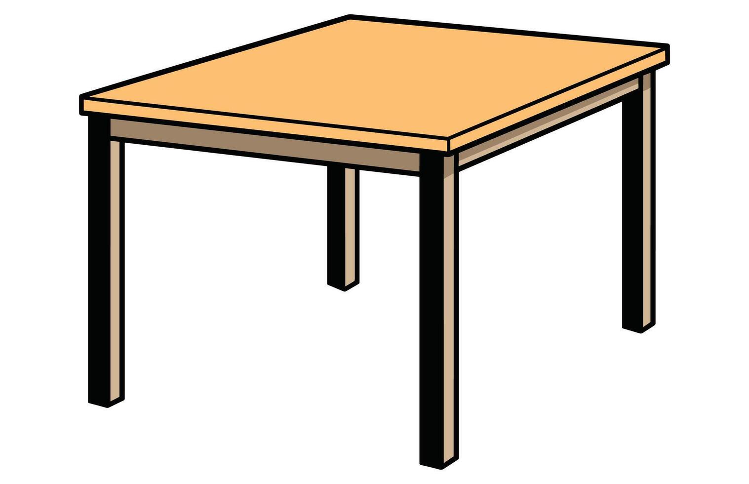 hölzern Tabelle isoliert Illustration, Tabelle hölzern Zuhause modern Dekoration Möbel Vektor
