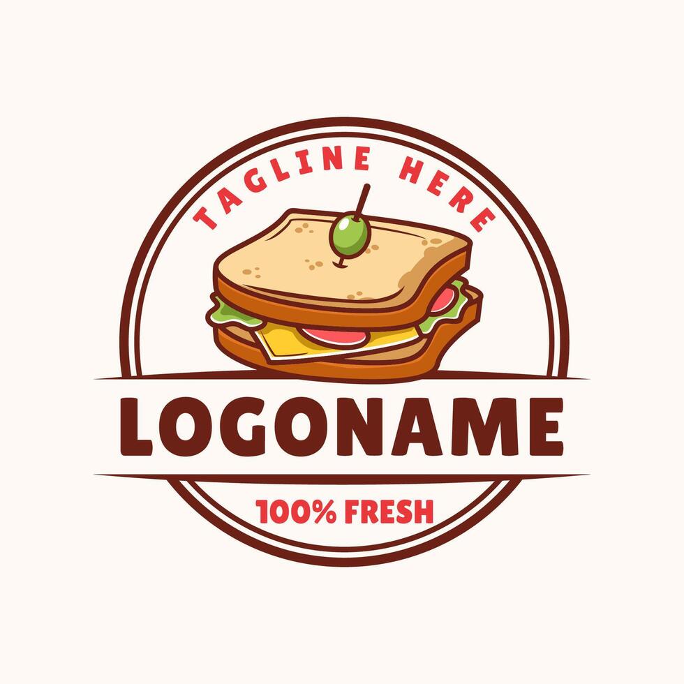 Sandwich Logo Vorlage, geeignet zum Restaurant und Cafe vektor