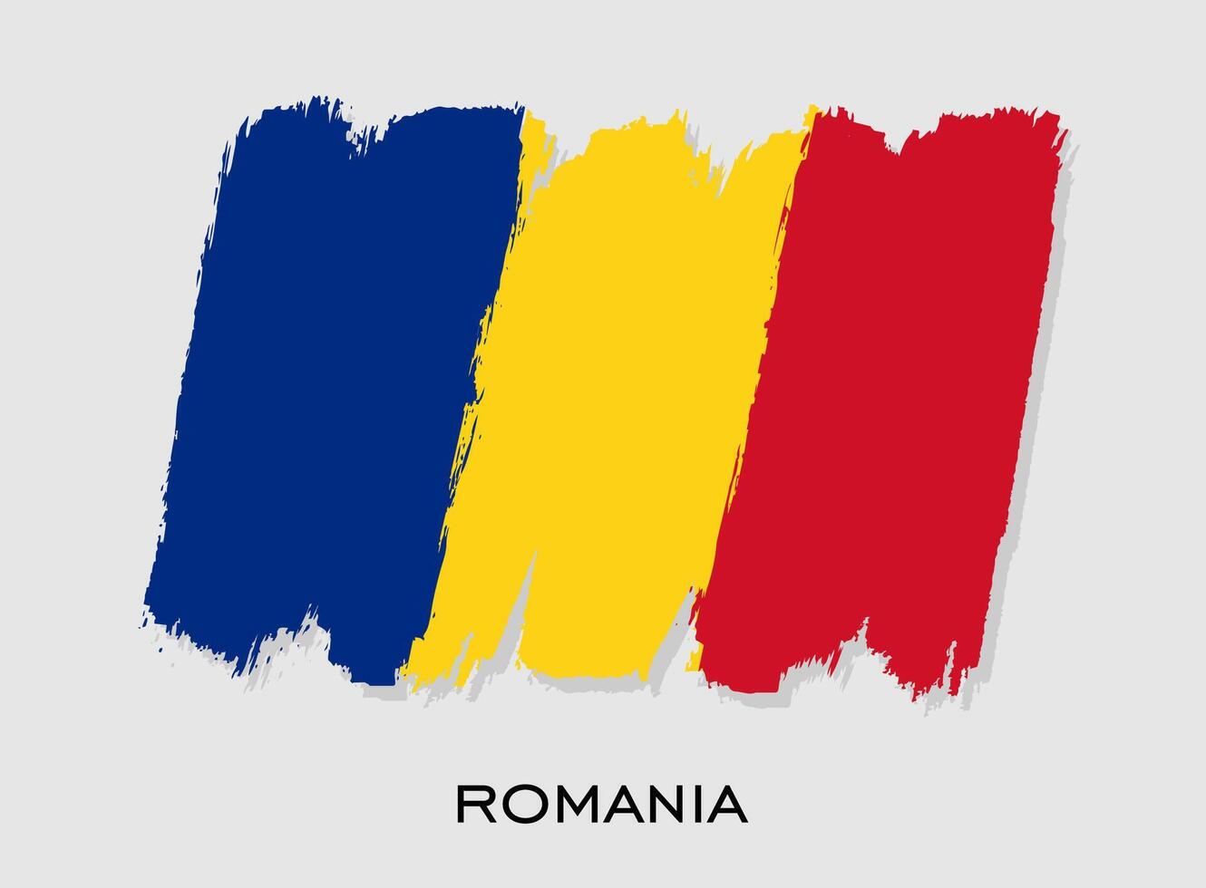 rumänien flagga borsta stroke design. nationell flagga av rumänien vektor