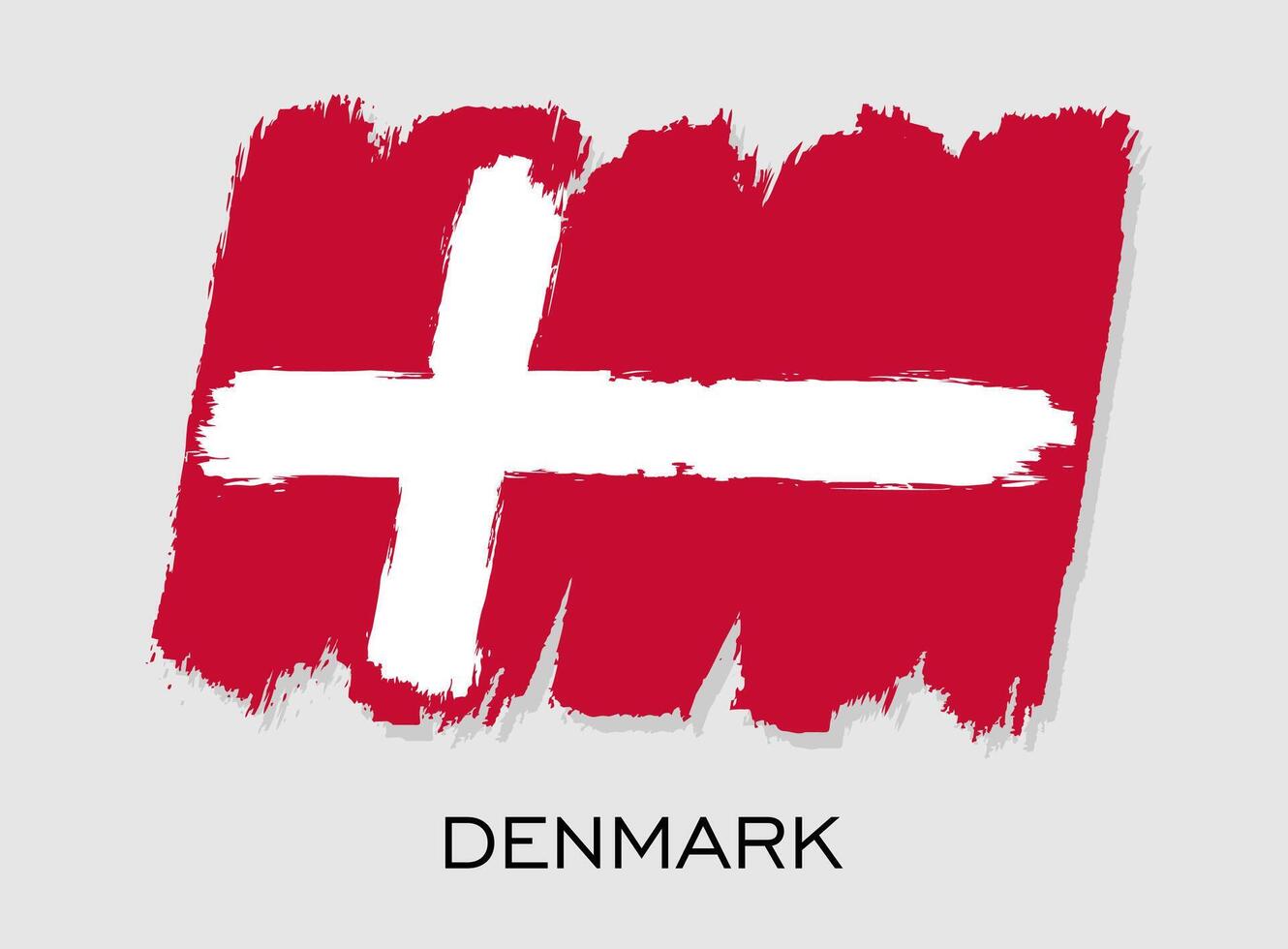 Danmark flagga borsta stroke design. nationell flagga av Danmark vektor