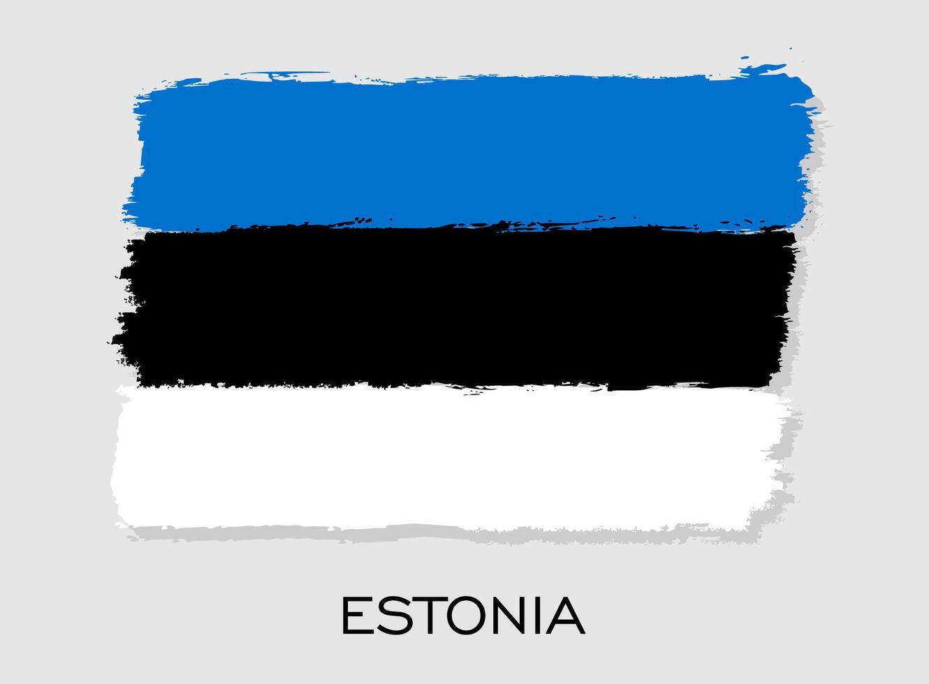 estland flagga borsta stroke design. nationell flagga av estland vektor