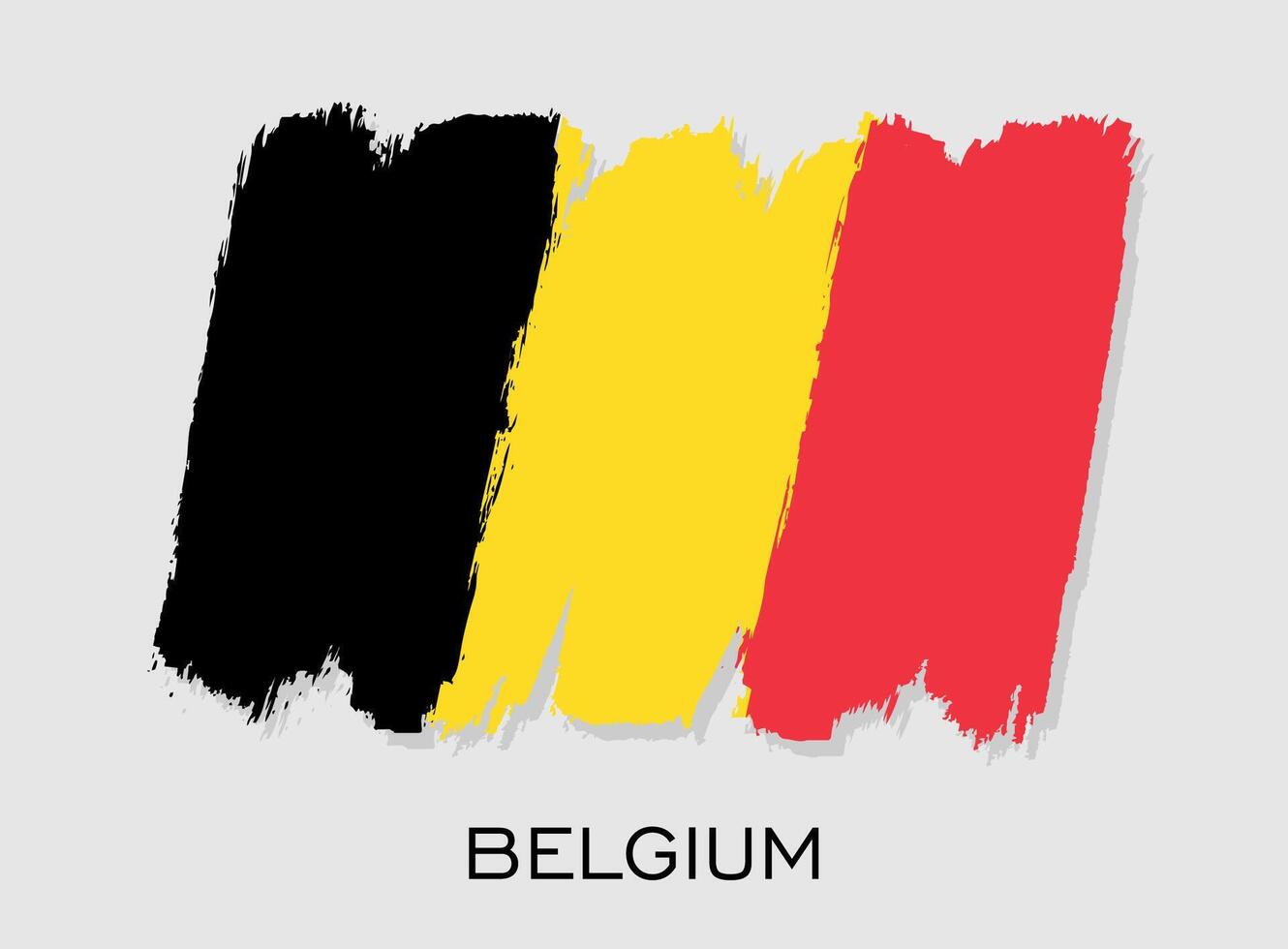 Belgien Flagge Bürste Schlaganfall Design. National Flagge von Belgien. vektor