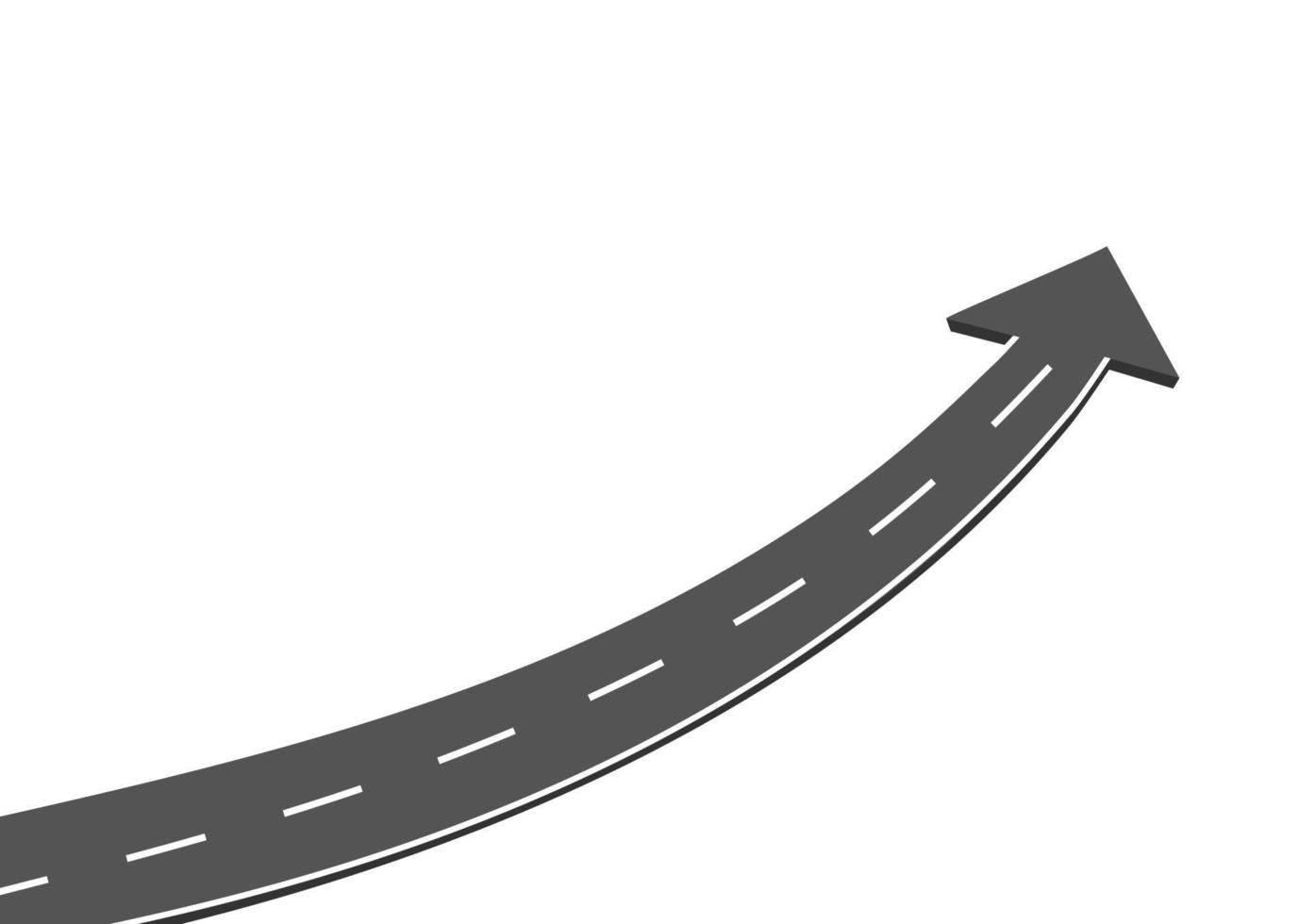 Fahrweg in die Zukunft. Asphaltstraße isoliert auf weißem Hintergrund. Symbole Weg zum Ziel des Endpunktes. Weg bedeuten erfolgreiche Geschäftsplanung werbe- und präsentstation vektor