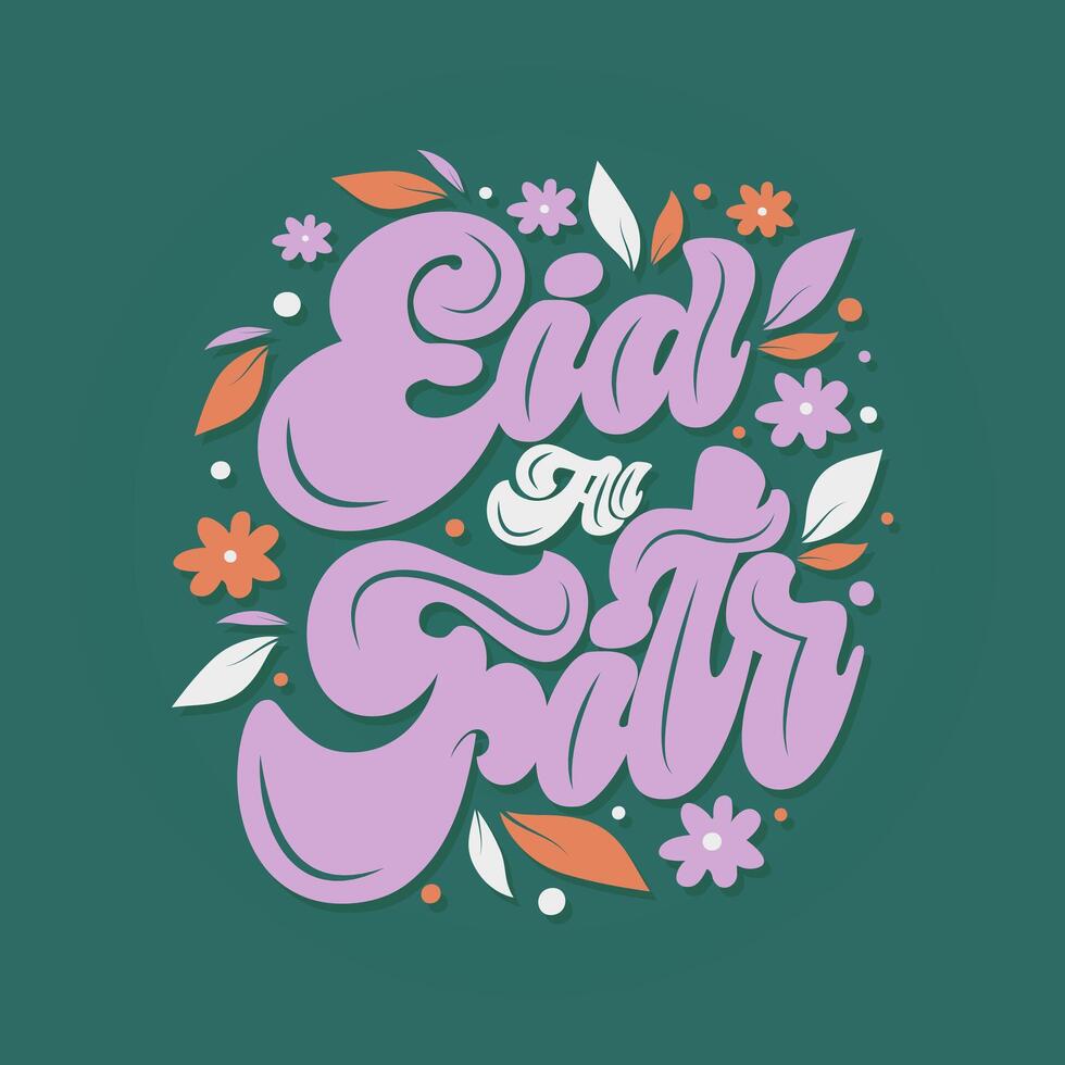 eid mubarak islamic typografi design. vektor kalligrafi isolerat på vit bakgrund eid al fitr mubarak för din design