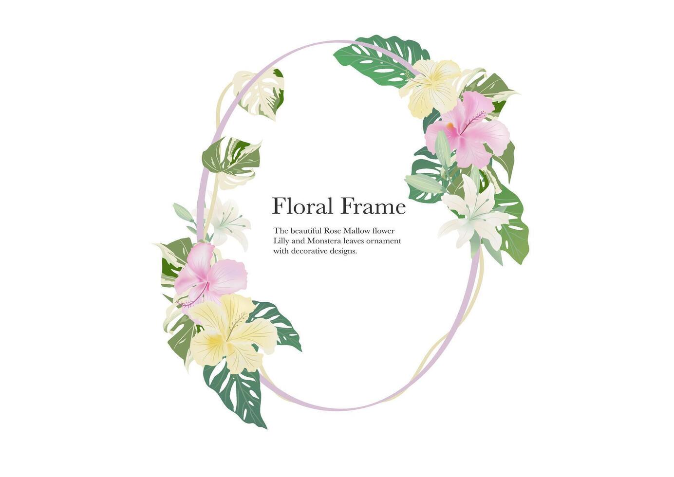 schön dekorativ Blume Rahmen Banner auf Weiß Hintergrund vektor