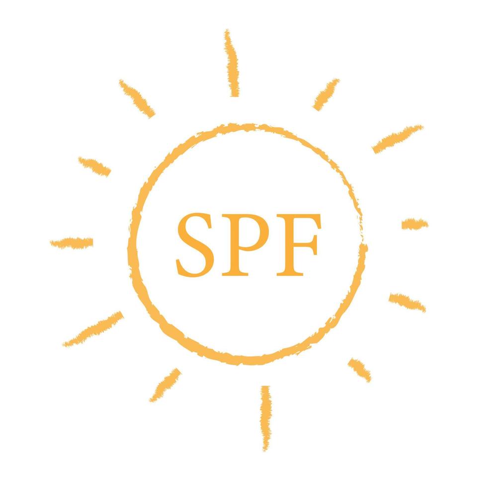 SPF-Sonnenschutz-Icon-Design. UV-Symbol. spf sonnenzeichen. ultraviolette Strahlenstrahlung. vektor