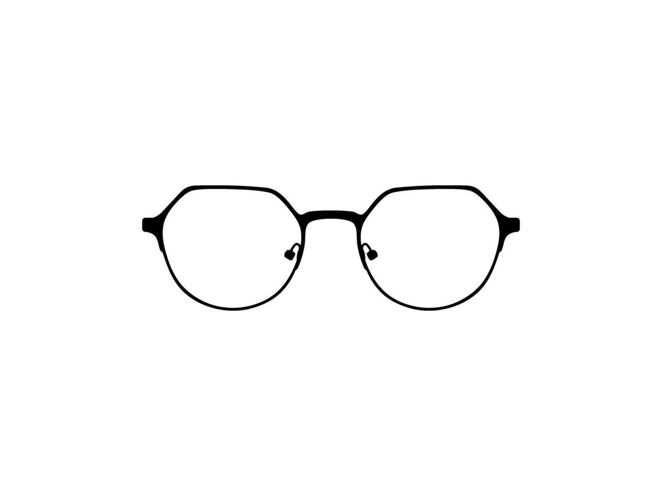 Auge Brille Silhouette, Vorderseite Sicht, eben Stil, können verwenden zum Piktogramm, Logo Gramm, Apps, Kunst Illustration, Vorlage zum Benutzerbild Profil Bild, Webseite, oder Grafik Design Element. Vektor Illustration