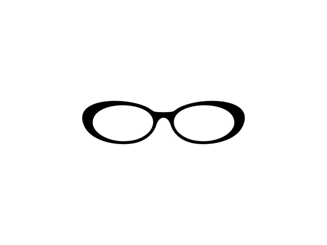 Auge Brille Silhouette, Vorderseite Sicht, eben Stil, können verwenden zum Piktogramm, Logo Gramm, Apps, Kunst Illustration, Vorlage zum Benutzerbild Profil Bild, Webseite, oder Grafik Design Element. Vektor Illustration