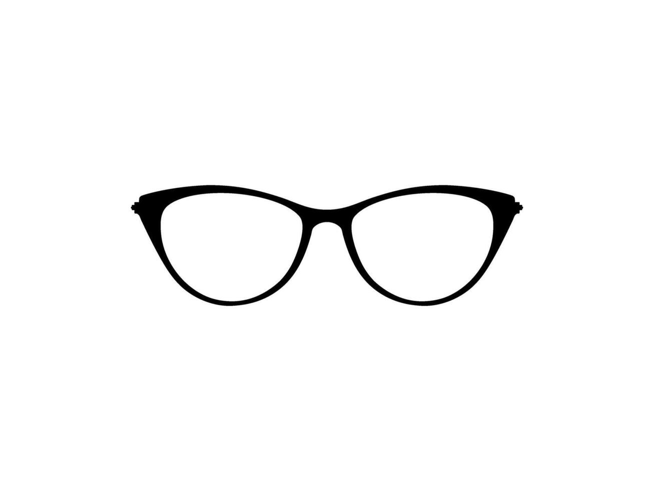 öga glasögon silhuett, främre se, platt stil, kan använda sig av för piktogram, logotyp gram, appar, konst illustration, mall för avatar profil bild, hemsida, eller grafisk design element. vektor illustration