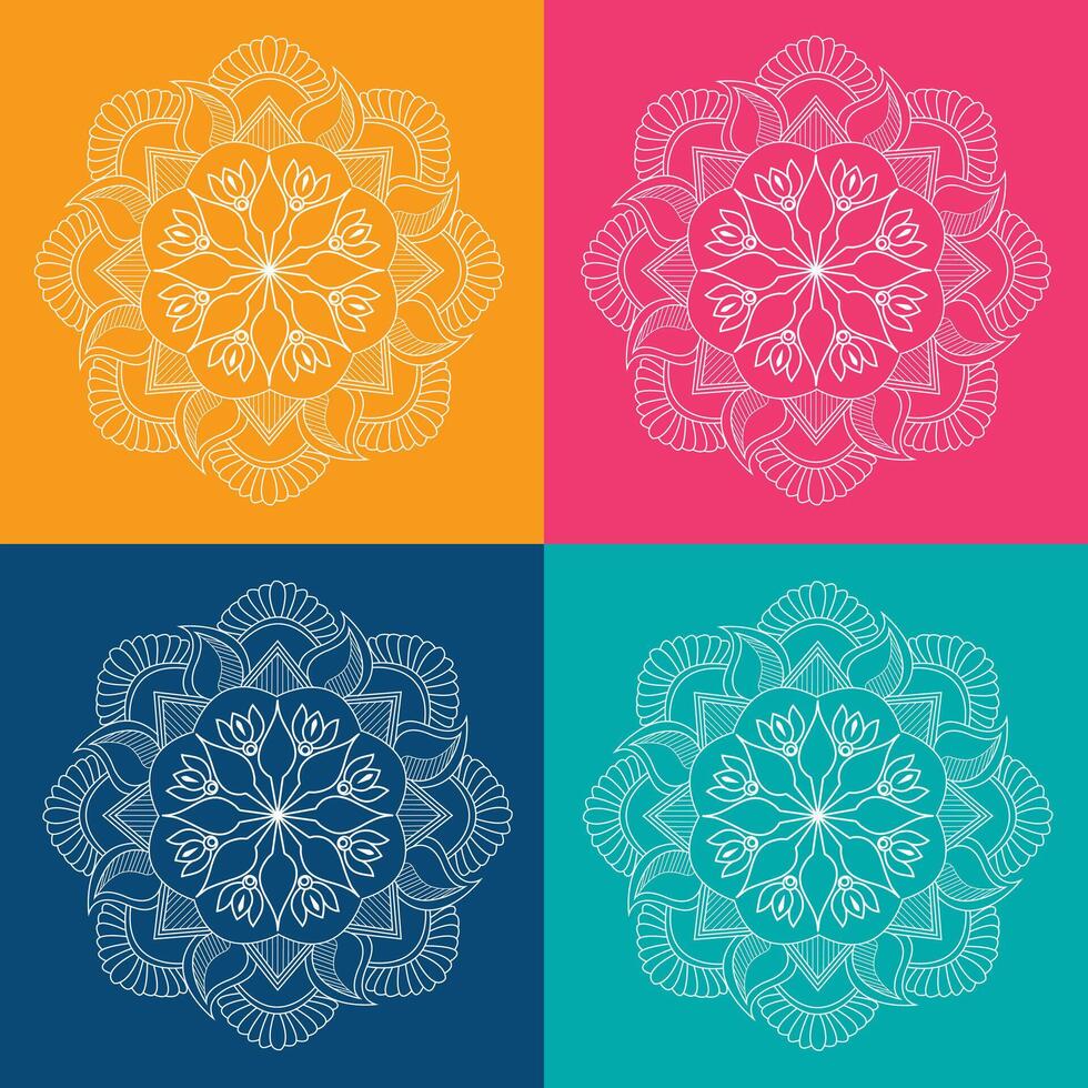 einfach Kreis Mandala einzigartig Blume Blumen- Vektor eps Mandala Muster zum kostenlos herunterladen