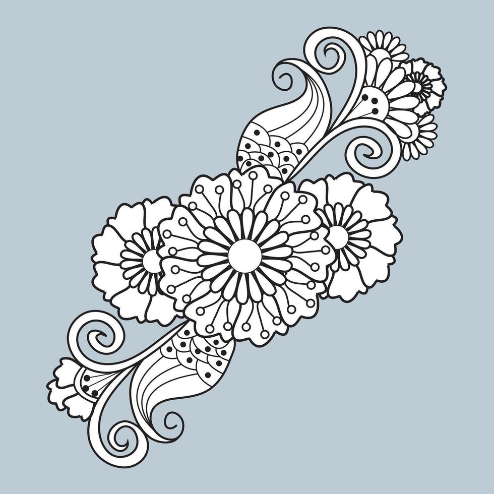 einzigartig Standard Luxus Blume Blumen- Vektor eps Mandala zum kostenlos herunterladen