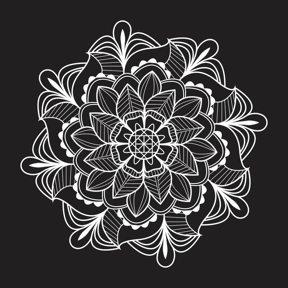 einfach kreativ Mandala einzigartig Blume Blumen- Vektor eps Mandala Muster zum kostenlos herunterladen