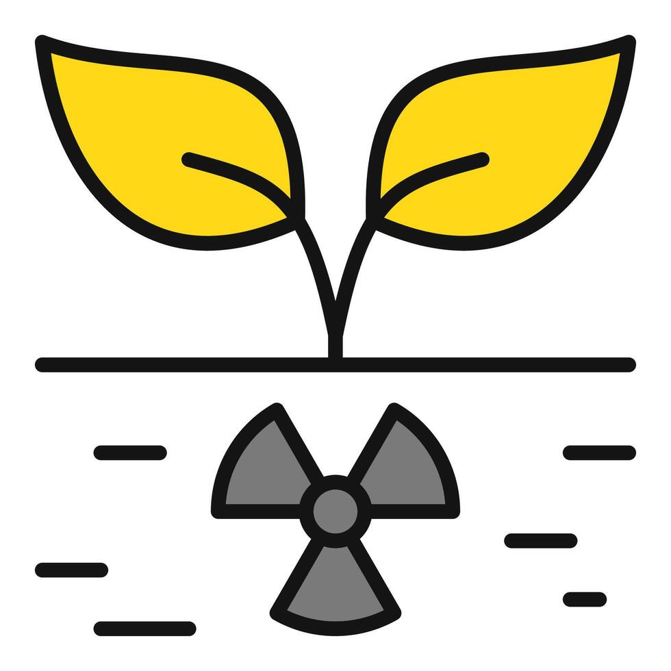 Strahlung im Boden Vektor radioaktiv Gefahr farbig Symbol oder Symbol