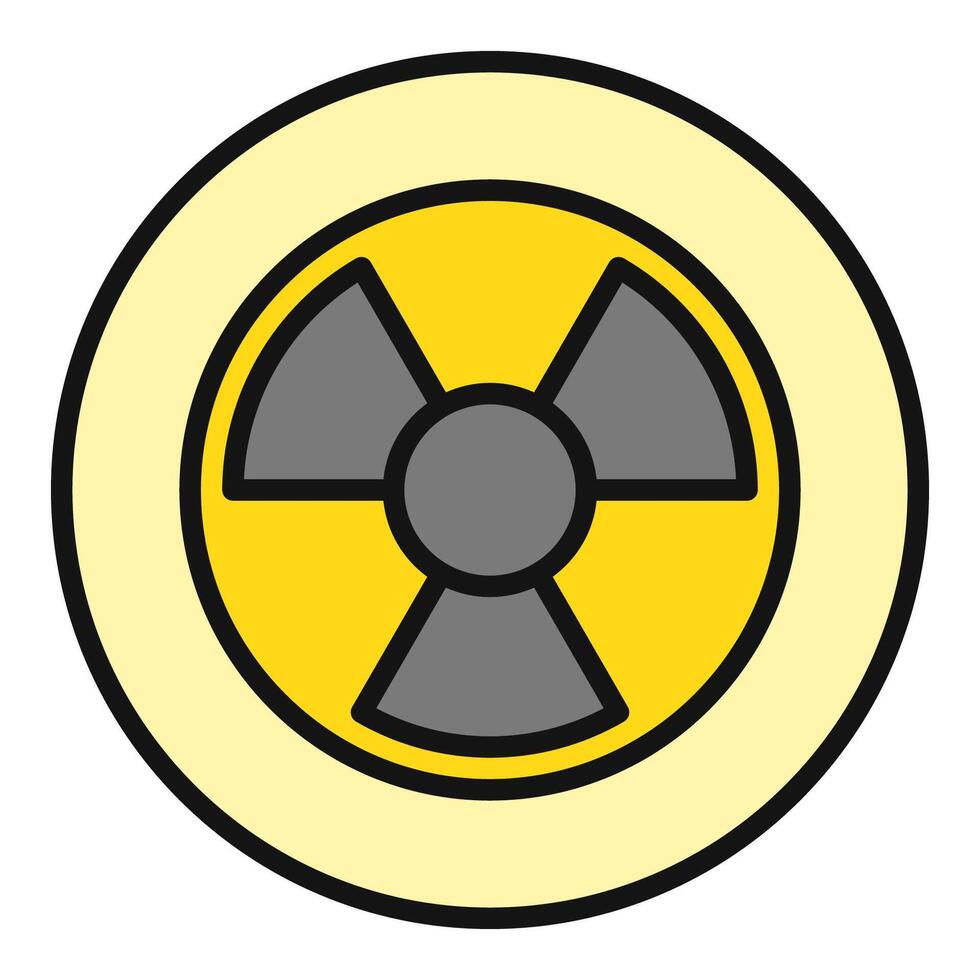 strålning cirkel vektor radioaktiv fara runda färgad ikon eller tecken