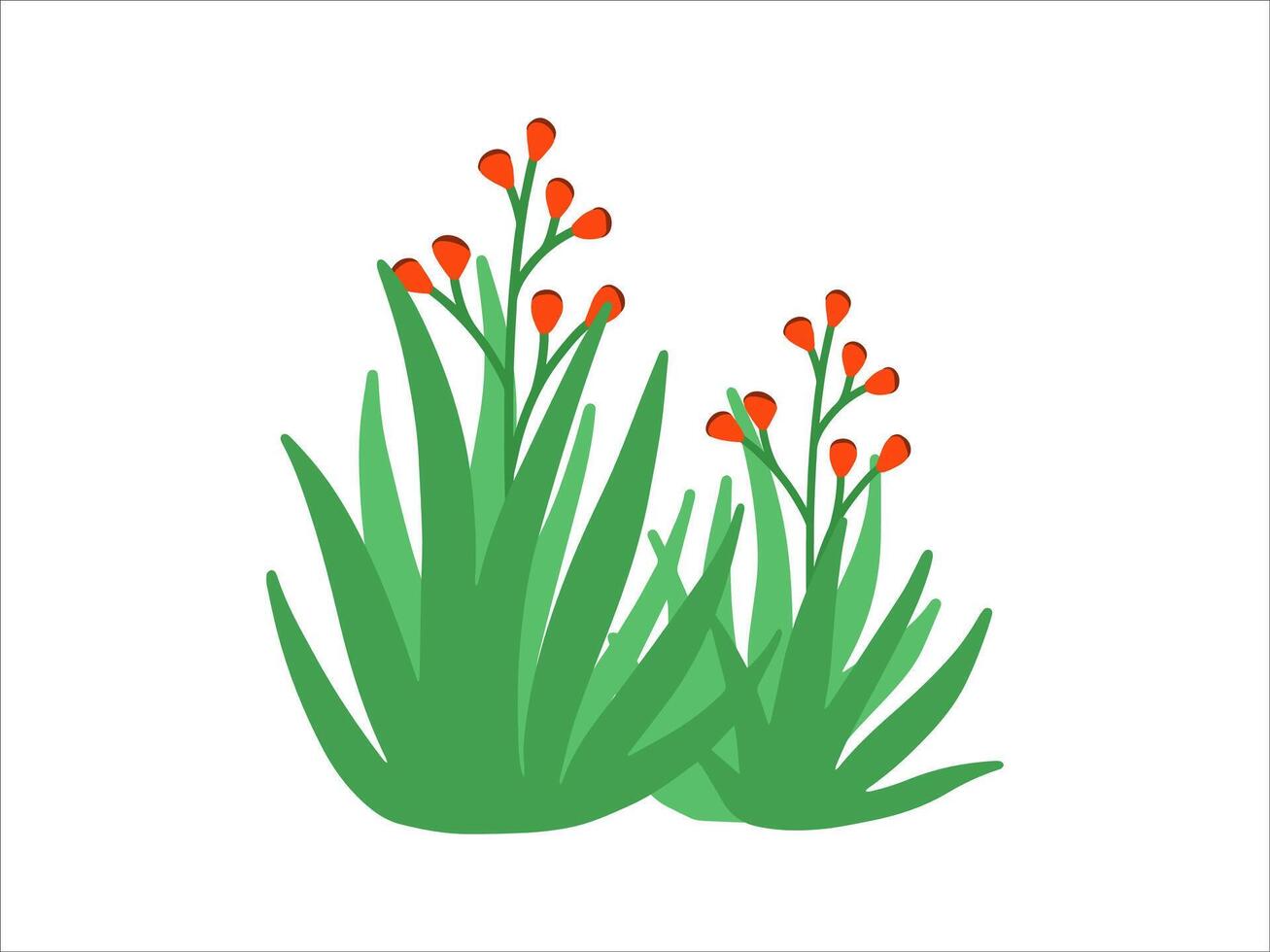 Gras mit Blumen Hintergrund Illustration vektor