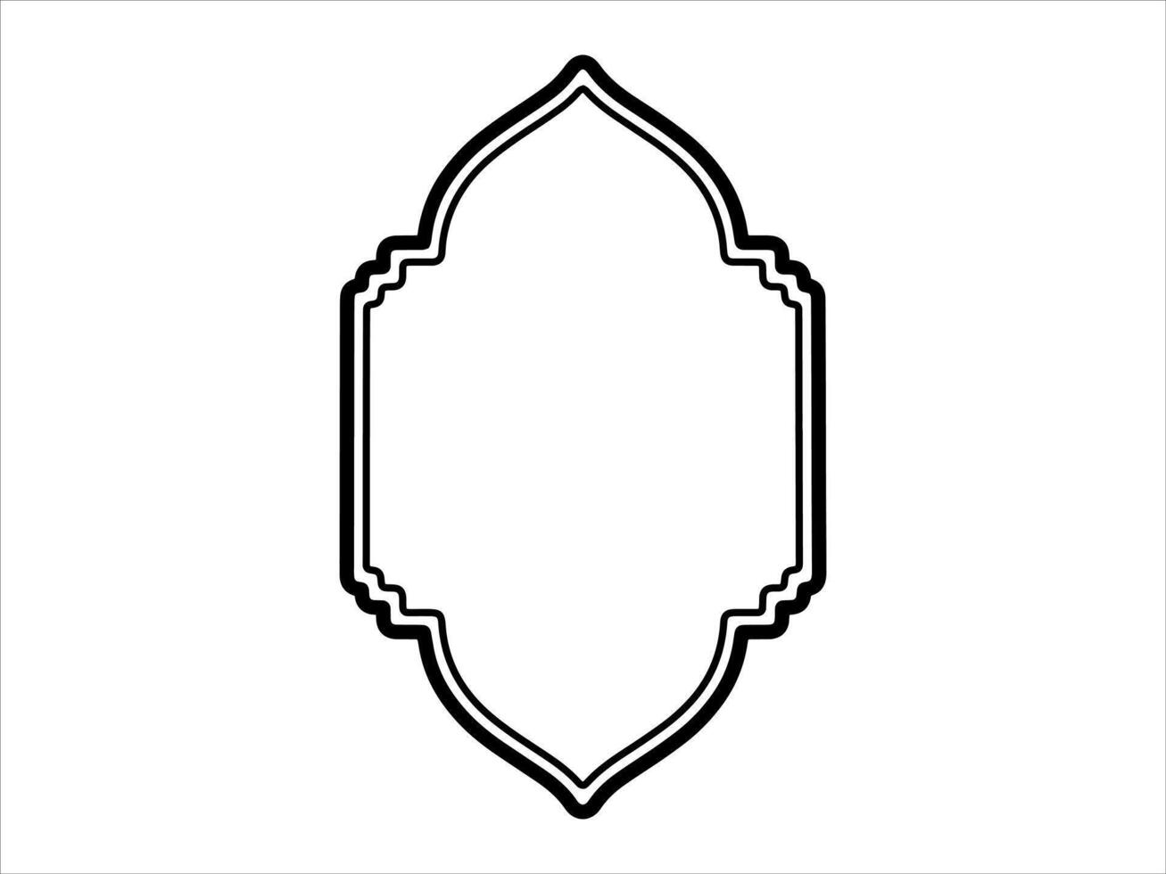 Ramadan Mubarak Rahmen Linie Kunst Illustration vektor