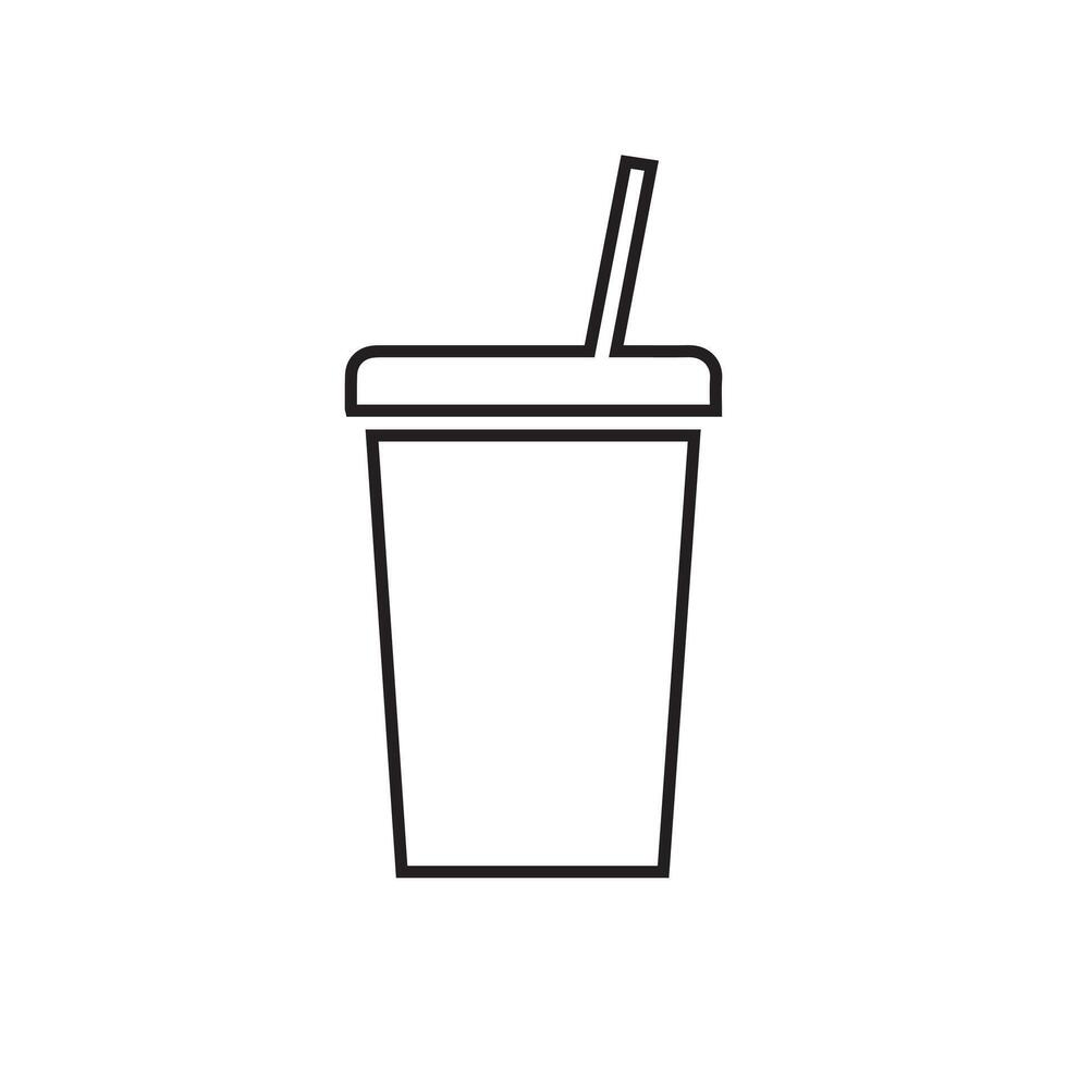 Kaffee Tasse mit Stroh Symbol. Vektor Illustration