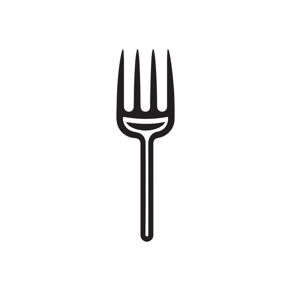 gaffel ikon. svart gaffel ikon på vit bakgrund. vektor illustration